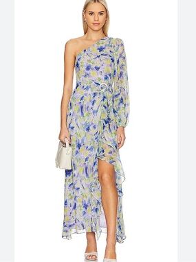 Astr the Label Sandersonia One-Shoulder Floral Maxi Dress Size L New with Tag